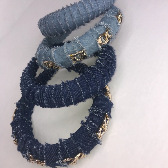 ❗️Store closing❗️Distressed denim padded headband - Picture 2 of 3